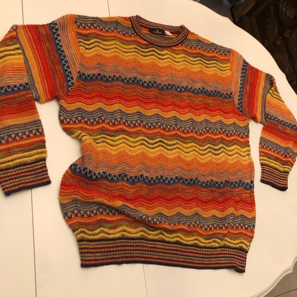Coogi style cotton blend knit sweater - Picture 9 of 13